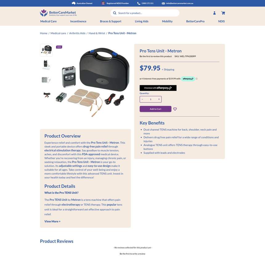 BetterCareMarket product detail page rebuilt in Hyvä with Alpine.js and Tailwind CSS